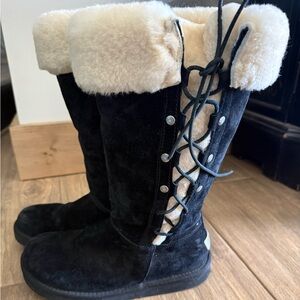 UGG Montclair Black and Cream Winter Boots